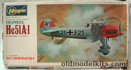 Hasegawa 1/72 Heinkel He-51 A-1 - Luftwaffe, JS053-150 plastic model kit